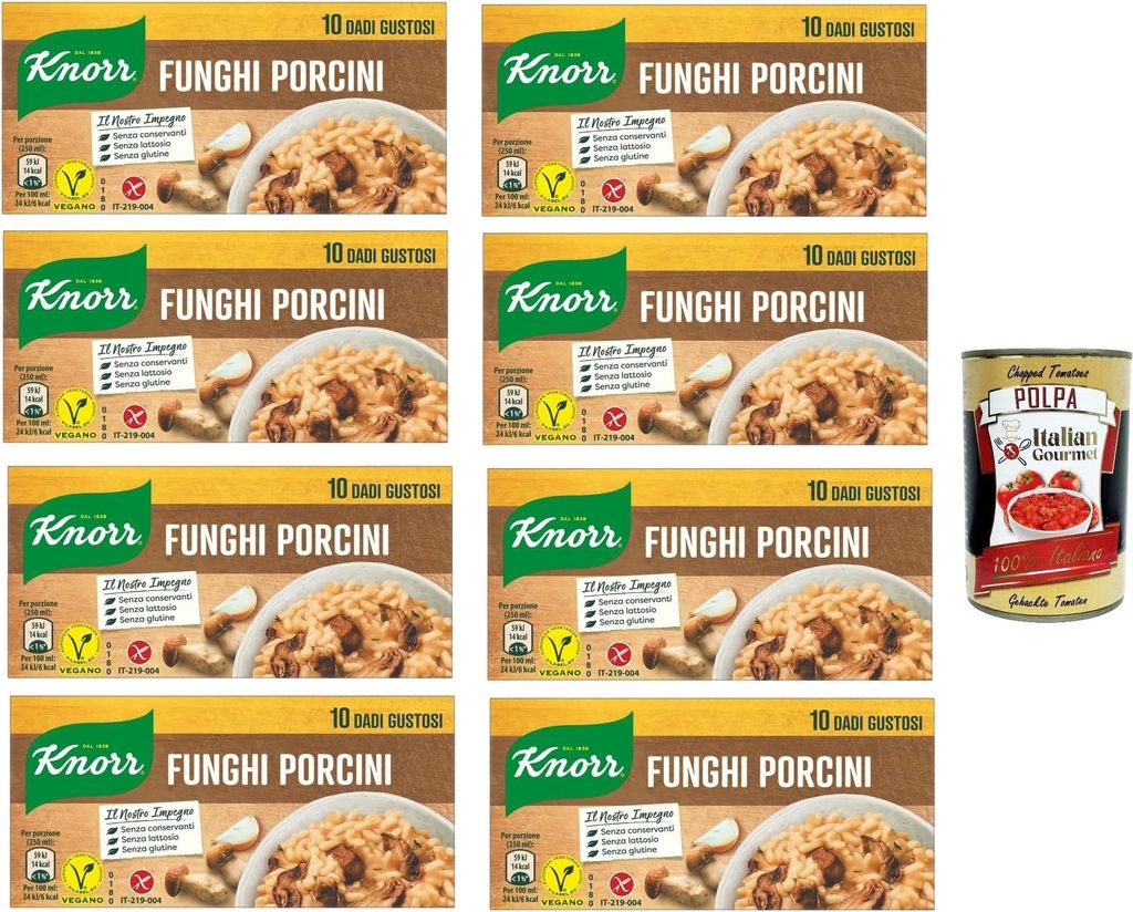 Knorr Dado Funghi Porcini, Brühwürfel Brühe, 8 Packung mit Produktbild 