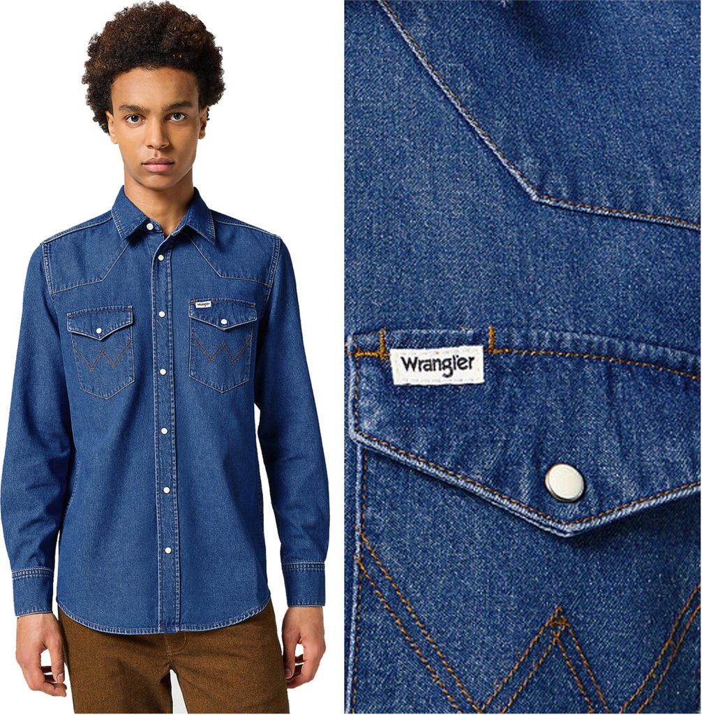 Wrangler Herren Western Shirt Dark Stone 112357192 Produktbild 