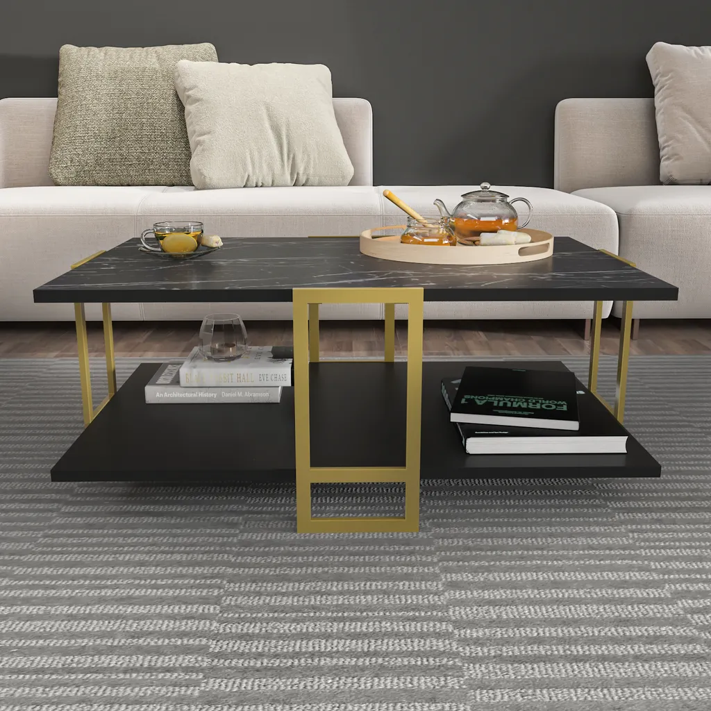 Table basse 91,5 cm Polka finition Bendir & Gold | Mobilier Robuste