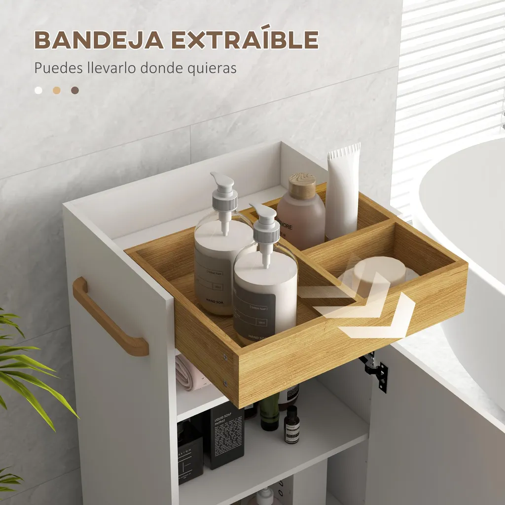Solution rangement salle de bain : armoire compacte durable coloris blanc - 4