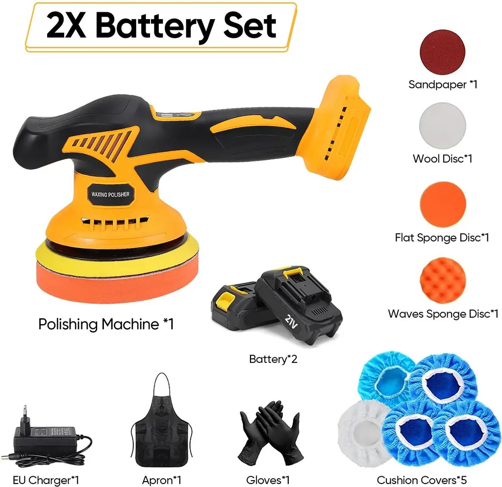 Polisseuse excentrique 9 mm Braun sans fil - Plateau 150 mm 2 Batteries