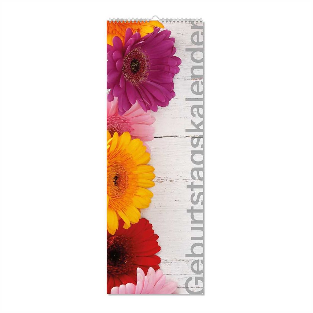 Geburtstags-Kalender XL I dv_290 I 148 x 420 mm I Spiralbindung I jahresunabhängig I Dauerkalender für die ganze Familie