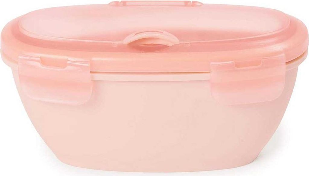 Skip Hop Easy-Serve Travel Bowl & Spoon, Brotdose, Erwachsener, Koralle, Einfarbig, Oval, Junge/Mädchen