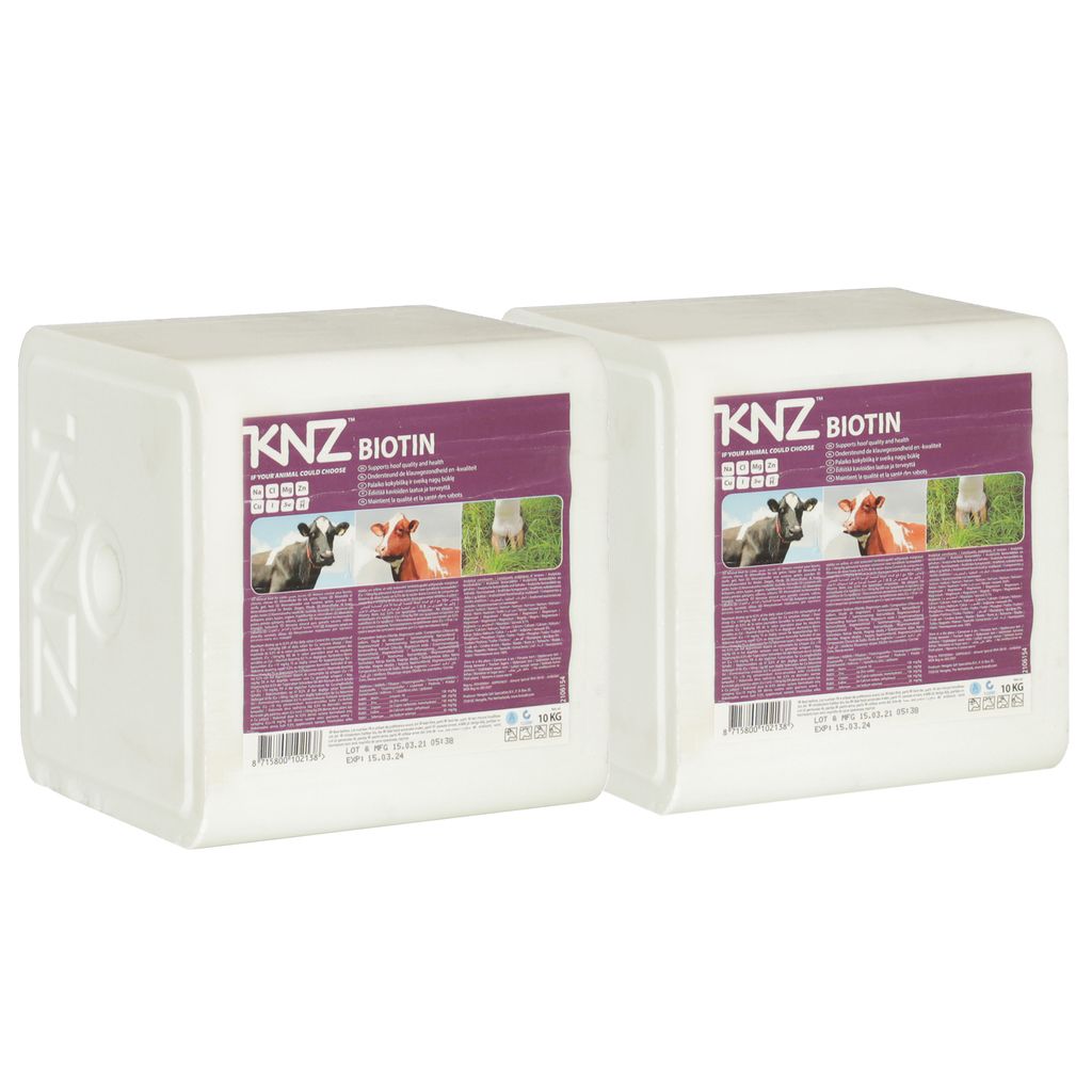 KNZ 10kg Leckstein Biotin Salzleckstein Mineralleckstein mit Selenium Block weiß KNZ 2 Lecksteine je 10kg Biotin Block mit Selenium