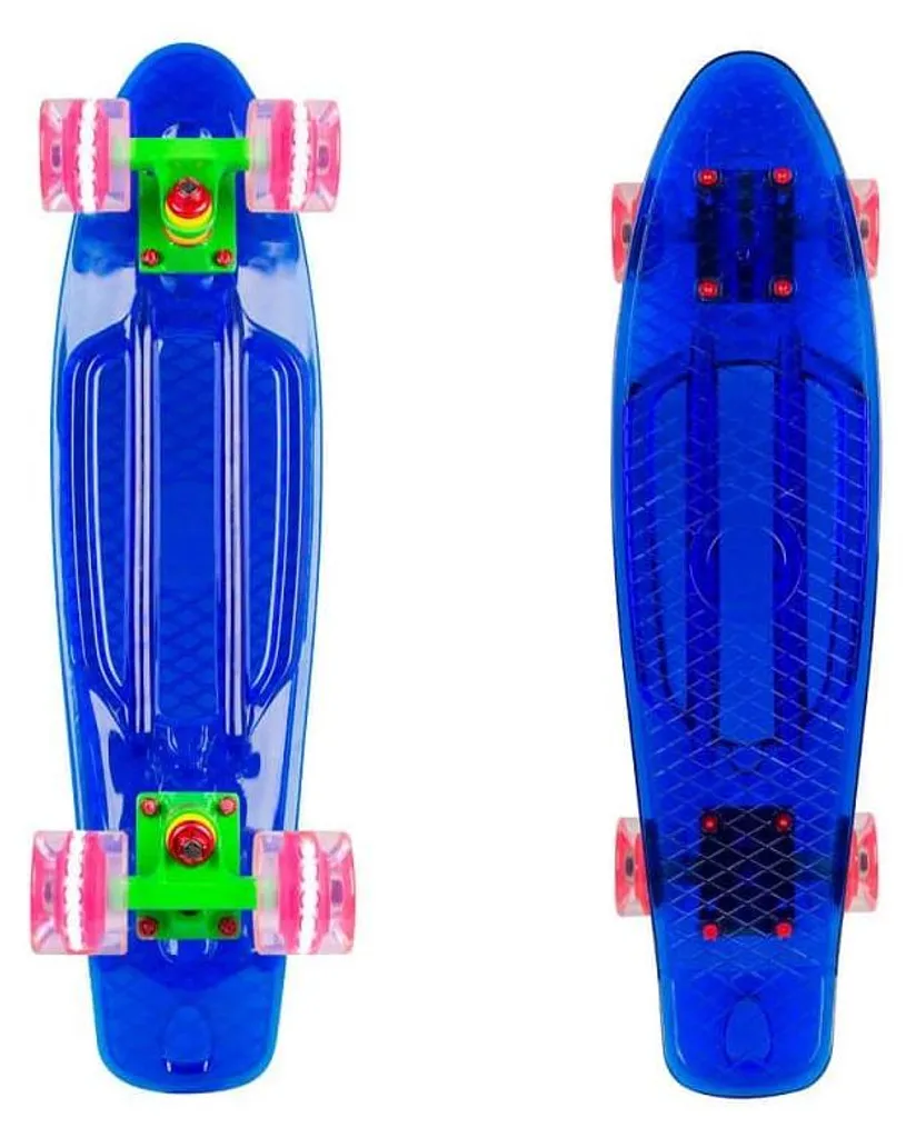 Pennyboard Transparent 22 Pouces Worker Transpy 400 Roues à LED