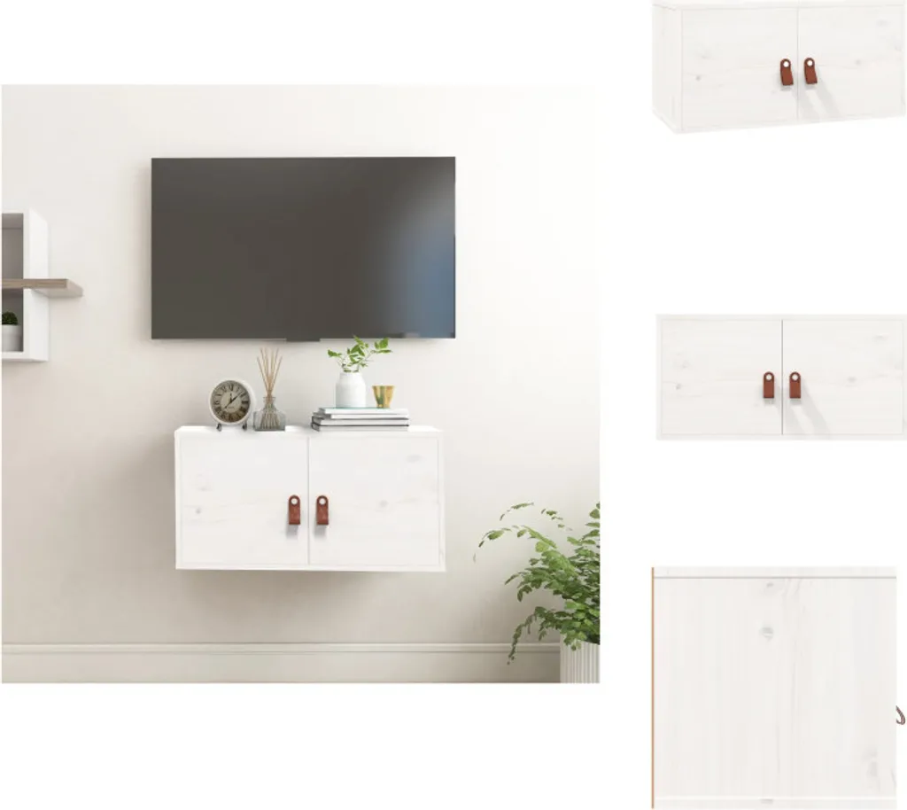vidaXL Mobiletto a Muro Pino Bianco 60x30x30 cm - Solido e Versatile