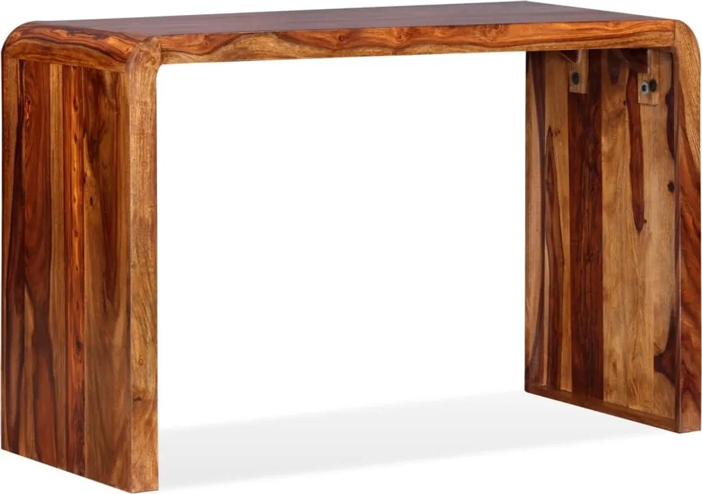 Buffet bureau en bois massif marron - Meuble de rangement polyvalent - 6