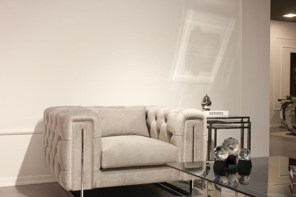 Modern Sessel Wohnzimmer Chesterfield Möbel Polster Einrichtung Textil