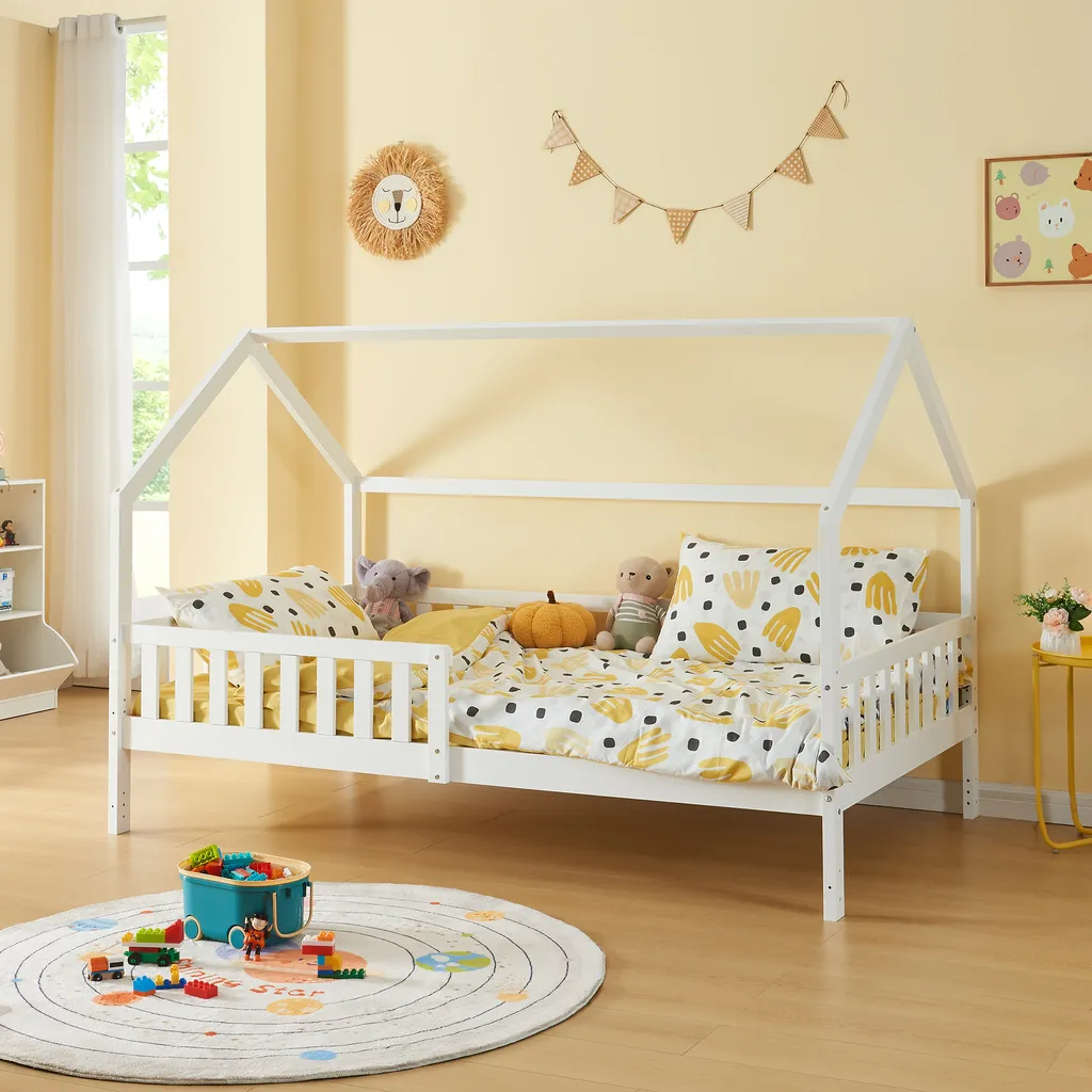 Lit enfant 120x200 cm blanc Ydre pour chambre Montessori sécurisée