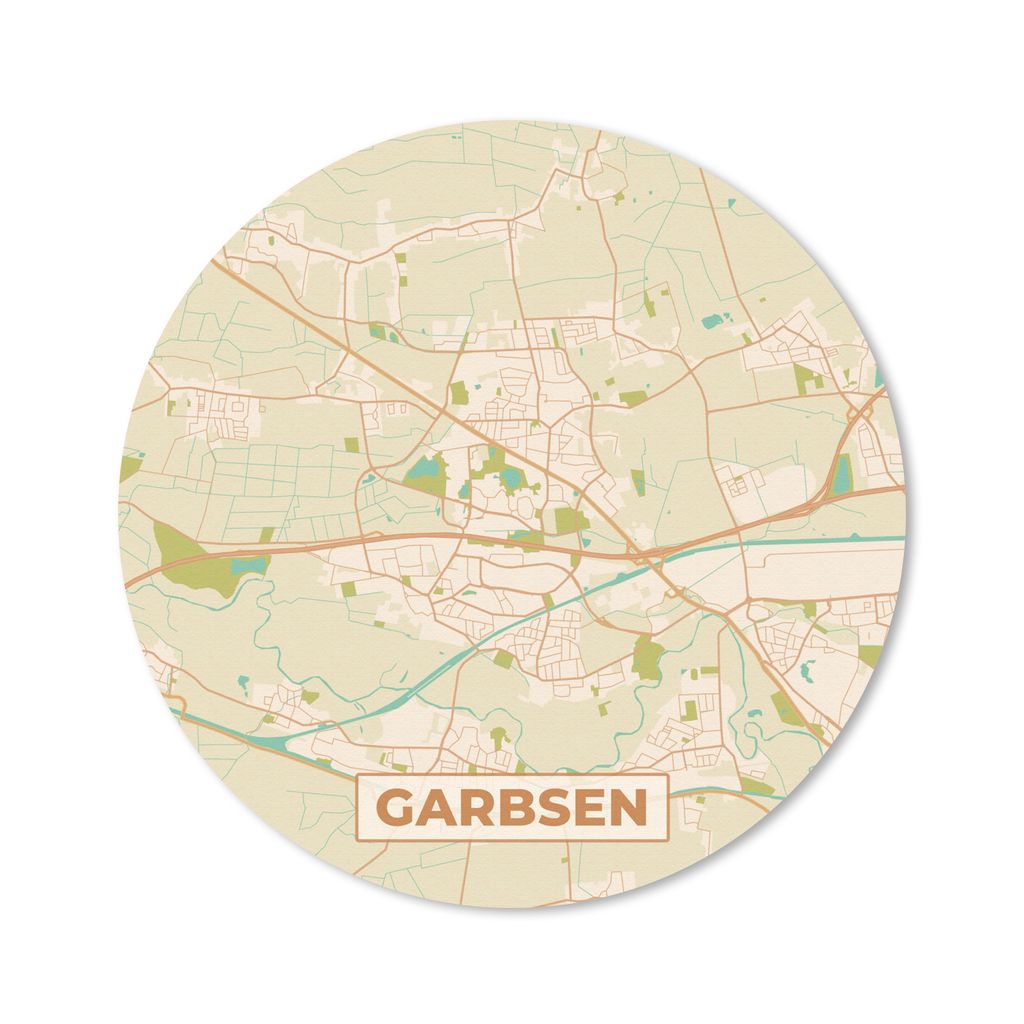 MuchoWow Mauspad Mousepad Karte - Garbsen - Vintage - Karte 30x30 cm - Mousepads - Maus Mat - Pad - Mausunterlage - Tischunterlage - Schreibtisch...