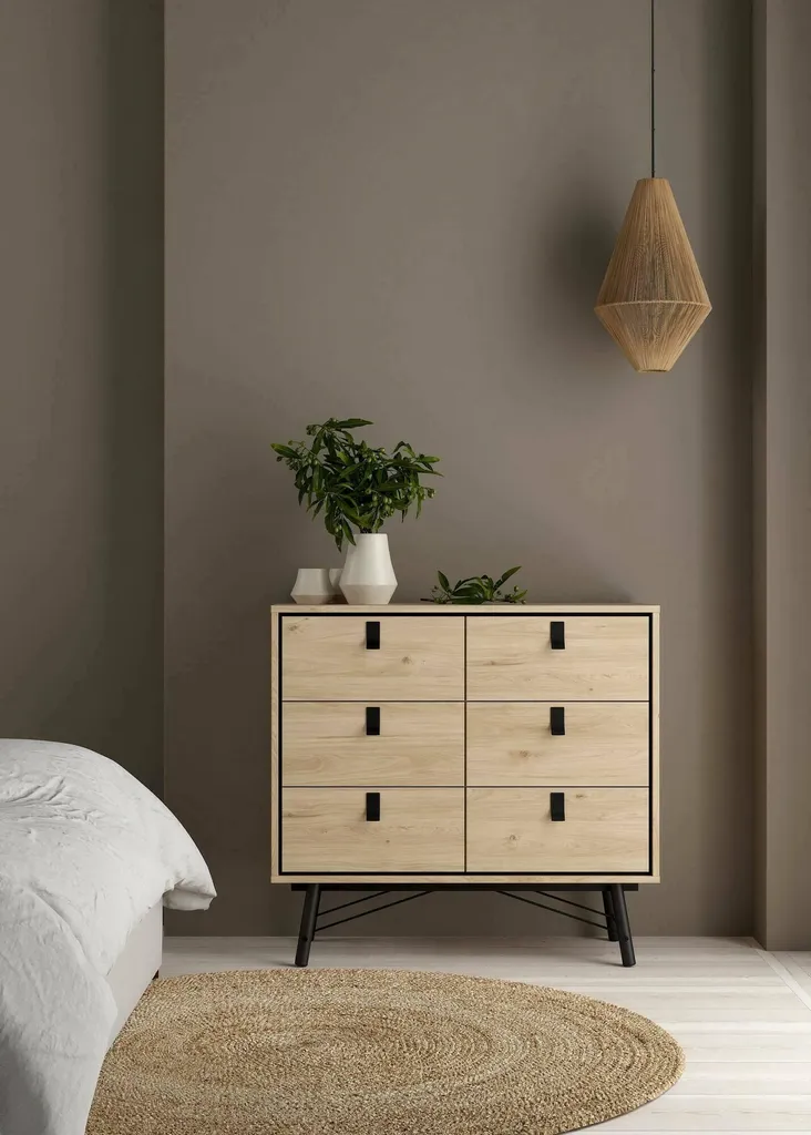 Buffet Maka 102cm : Solution de Rangement Chêne Brun pour Petit Espace - 2