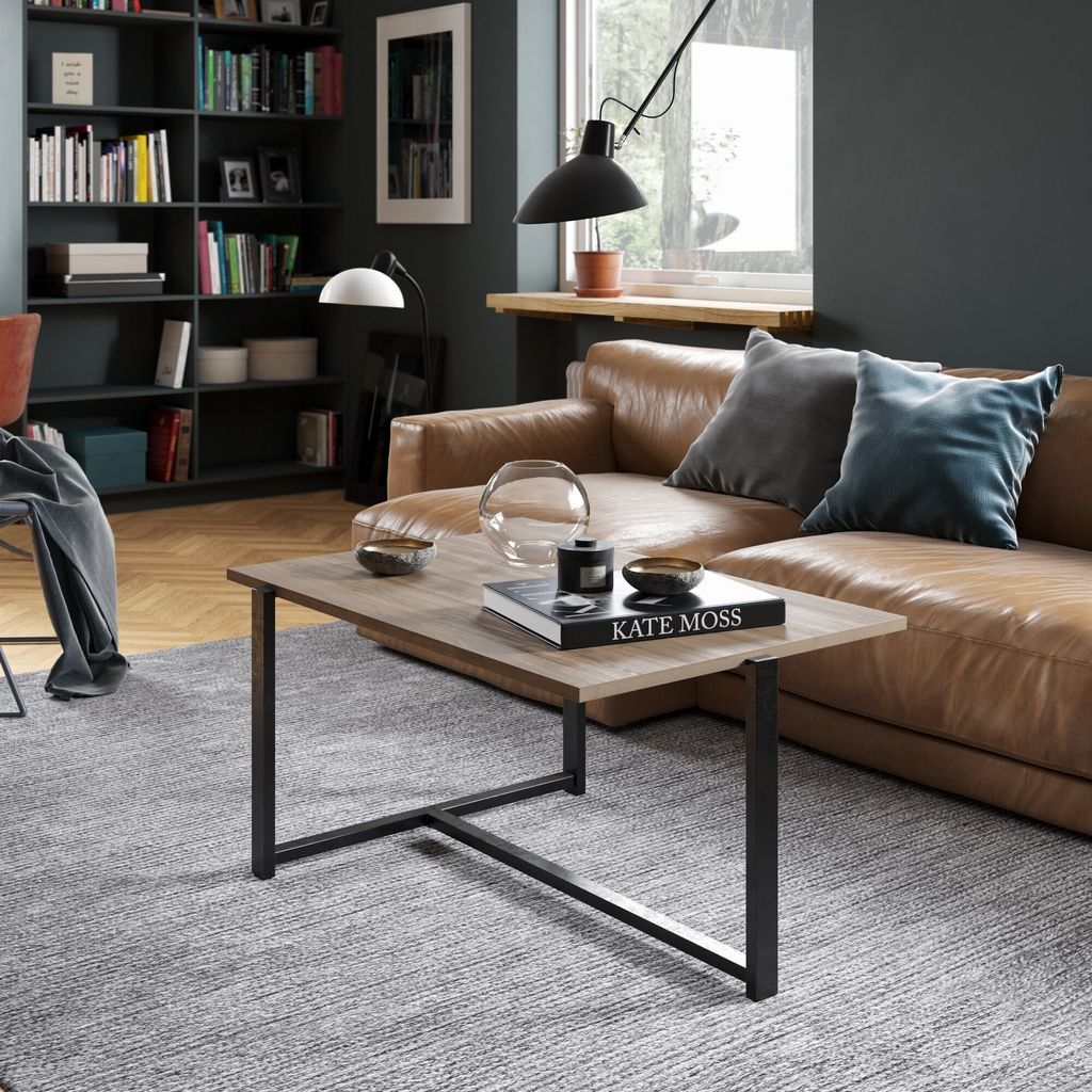 Skye Decor, Merideths - Walnut, Couchtisch, Nussbaum, 100 % MELAMINBESCHICHTETE SPANPLATTEN, 92 x 64 x 45 cm