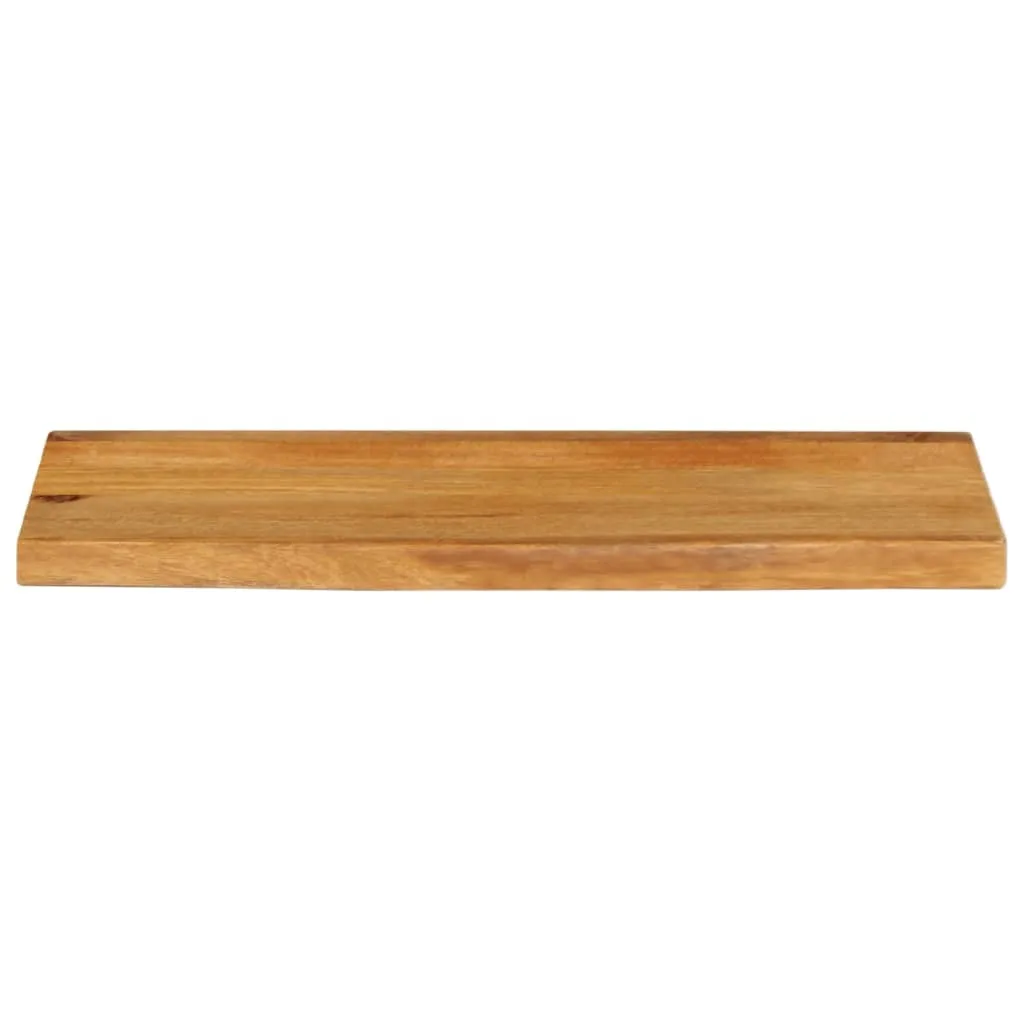 The Living Store Piano del tavolo con bordo ad albero 80x40x2,5 cm in legno massiccio di mango - 4
