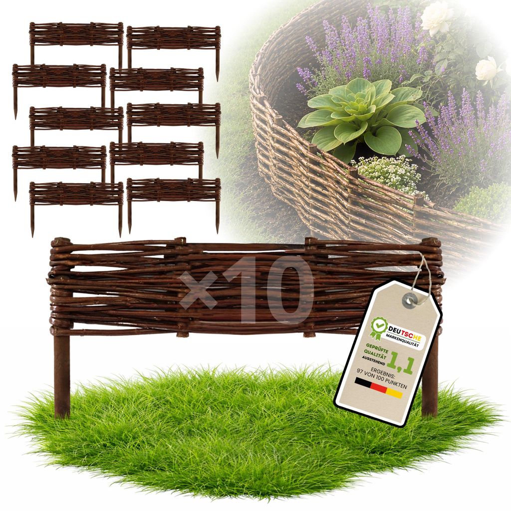 Floranica 10 kusů Vrbový plot 10 cm x 50 cm – Zahradní plot Obrázek produktu 