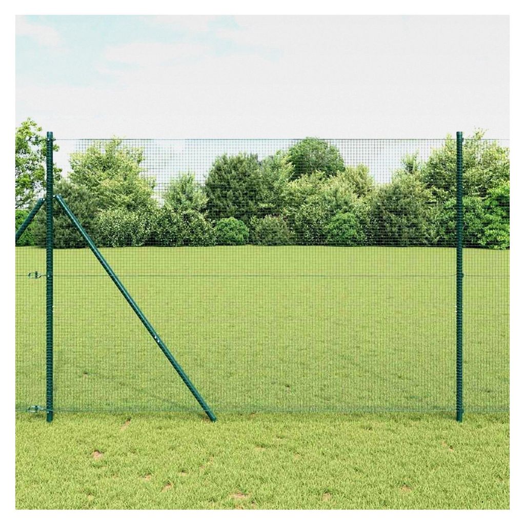 Geschweißter Drahtzaun Grün 1,6x25 m Stahl, Sechseckgeflecht Netz zum Schutz von Gartenpflanzen, Gemüse, Blumen, Früchten