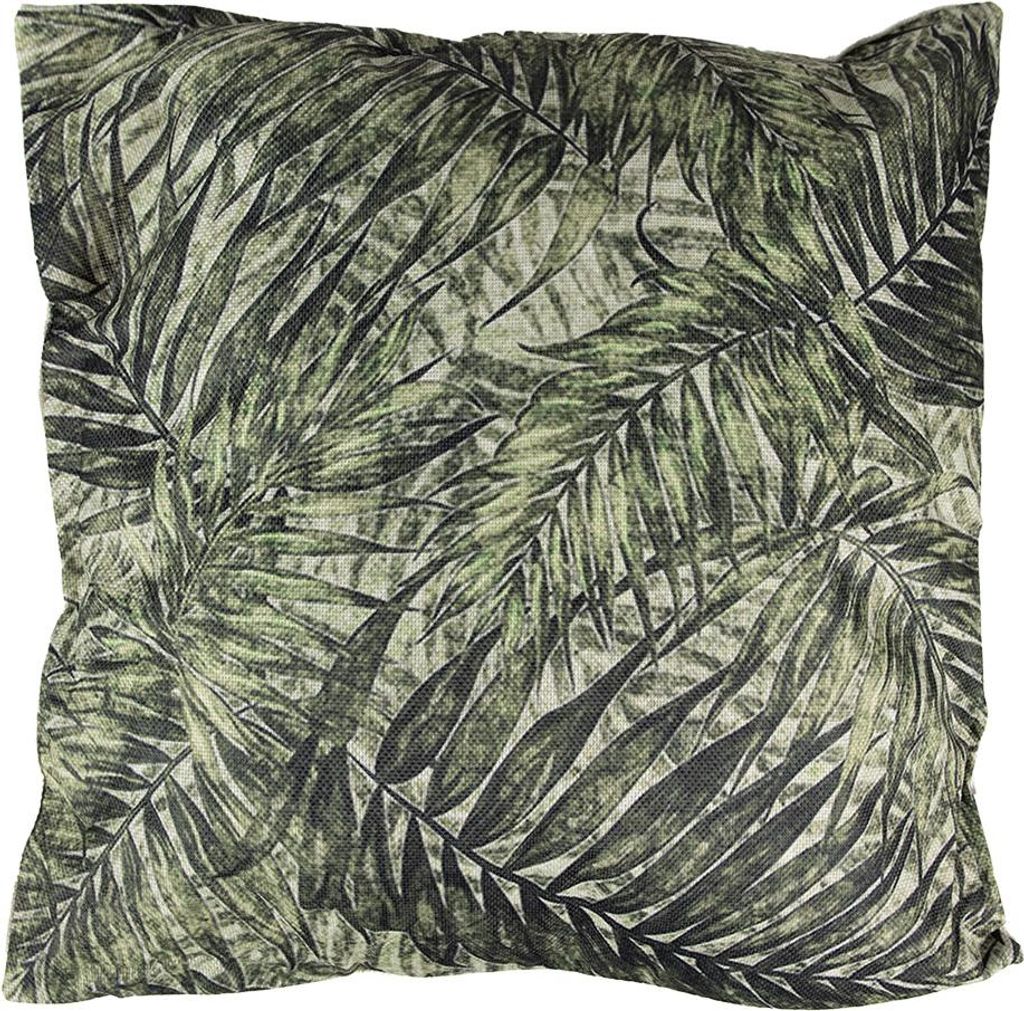 Clayre & Eef Dekokissen 43x43 cm Grün Synthetisch Blätter
