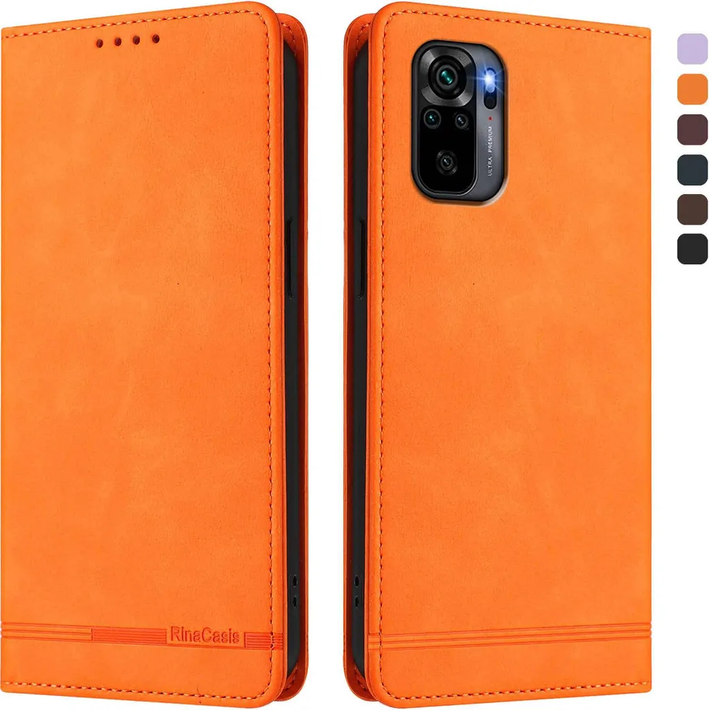 Custodia Per Xiaomi Redmi Note 10 4G E Note 10S – Cover A Libro Con Porta Carte, Chiusura Magnetica E Stand, Elegante Grigio