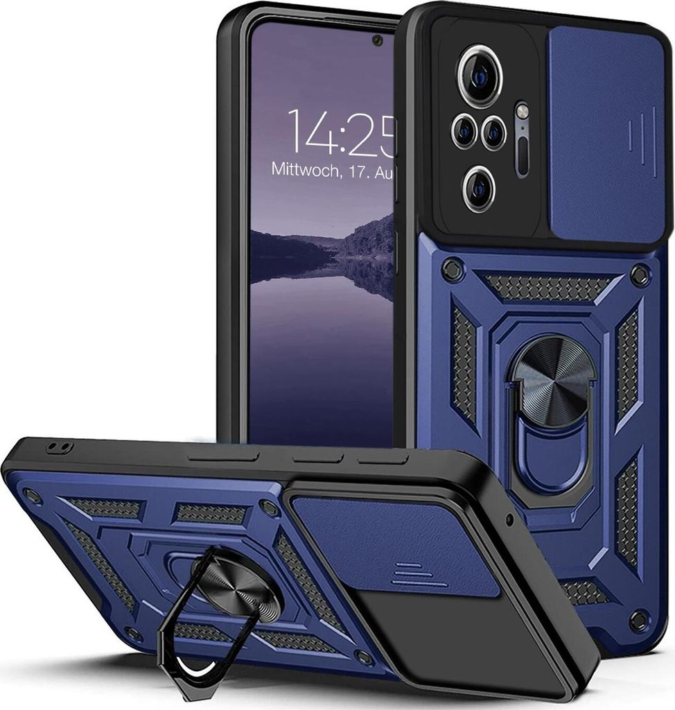 Armor Handyhülle für Xiaomi Redmi Note 10 Pro Kameraschutz Handy Panzer Case Cover Schutzhülle Outdoor Farbe: Blau