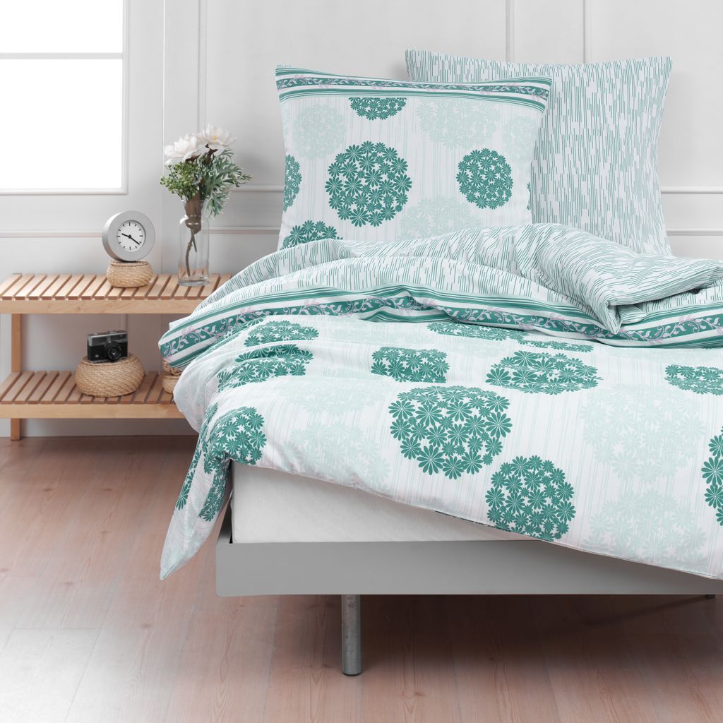 Bettwäsche Bettgarnitur Bettbezug Baumwolle 135x200 155x220 200x200 200x220 Modern, Größe:200 x 220 cm, Design Bettwäsche:Daisy D5