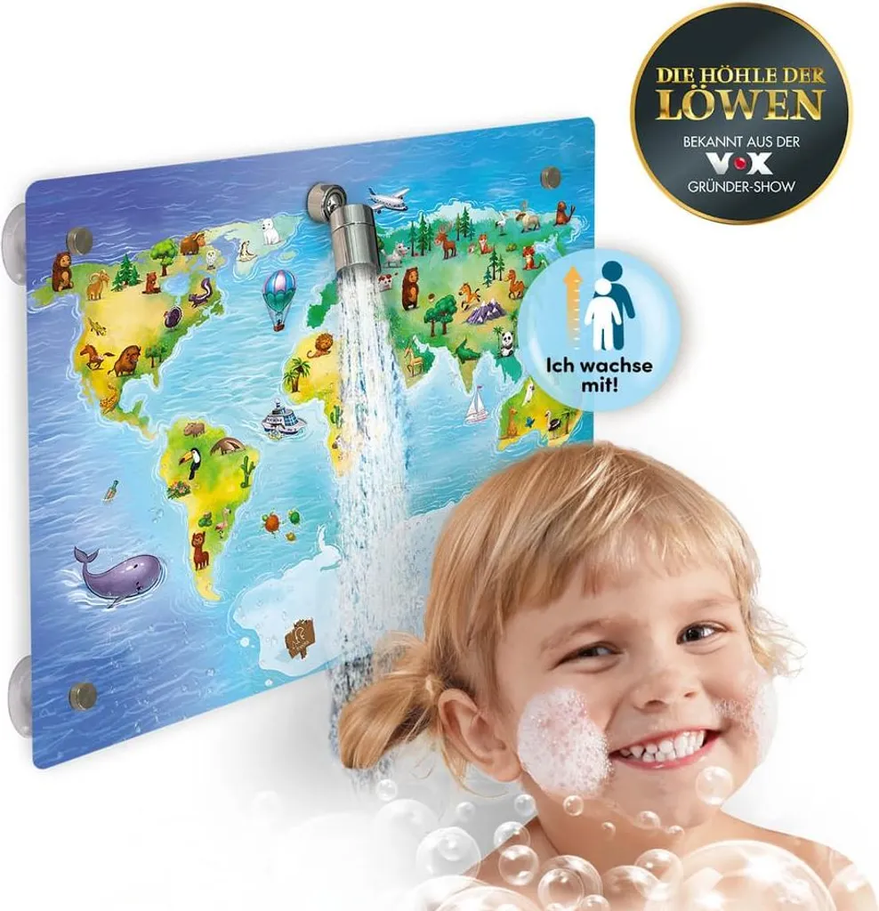 fredis Douche pour enfants Monde pommeau ludique amusant pour bain