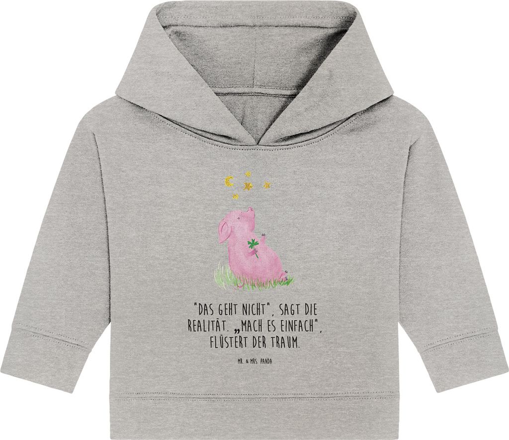Mr. & Mrs. Panda Organic Baby Hoodie Schwein Glück 12. - Produktbild 