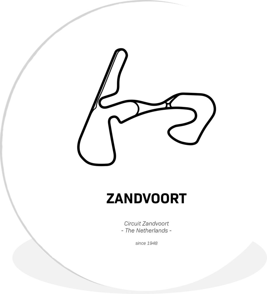 MuchoWow Rundes Wandbild - Runde Bilder Rennstrecke - Zandvoort - Formel 1 Ø 90 cm Kreis Wanddekoration Kunststoff - Wandkreis - Wandschmuck - W...