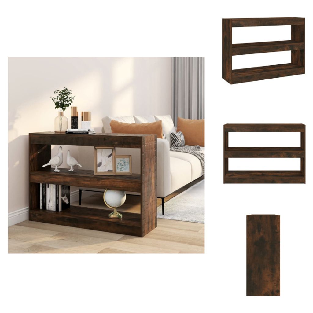 vidaXL Bücherregal/Raumteiler Räuchereiche 100x30x72 cm - Bücherregale & Bücherschränke