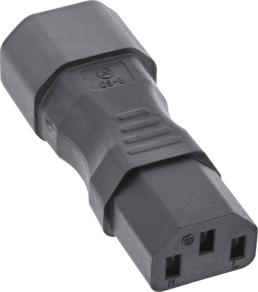 InLine Netzadapter IEC 60320 C14 / C13, 3pol. Kaltgeräte