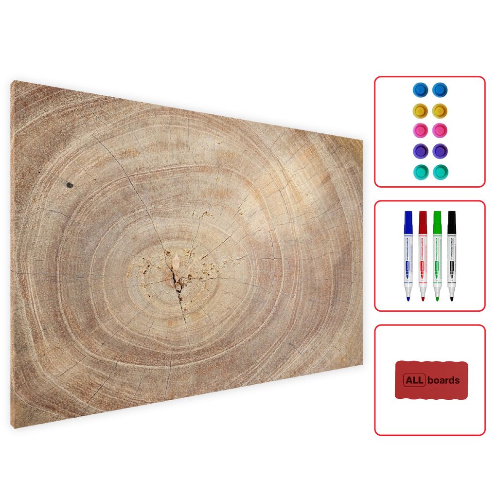 Metallische Magnettafel BAUMSTAMM NATUR BAUMKERN 90x60cm Produktbild 