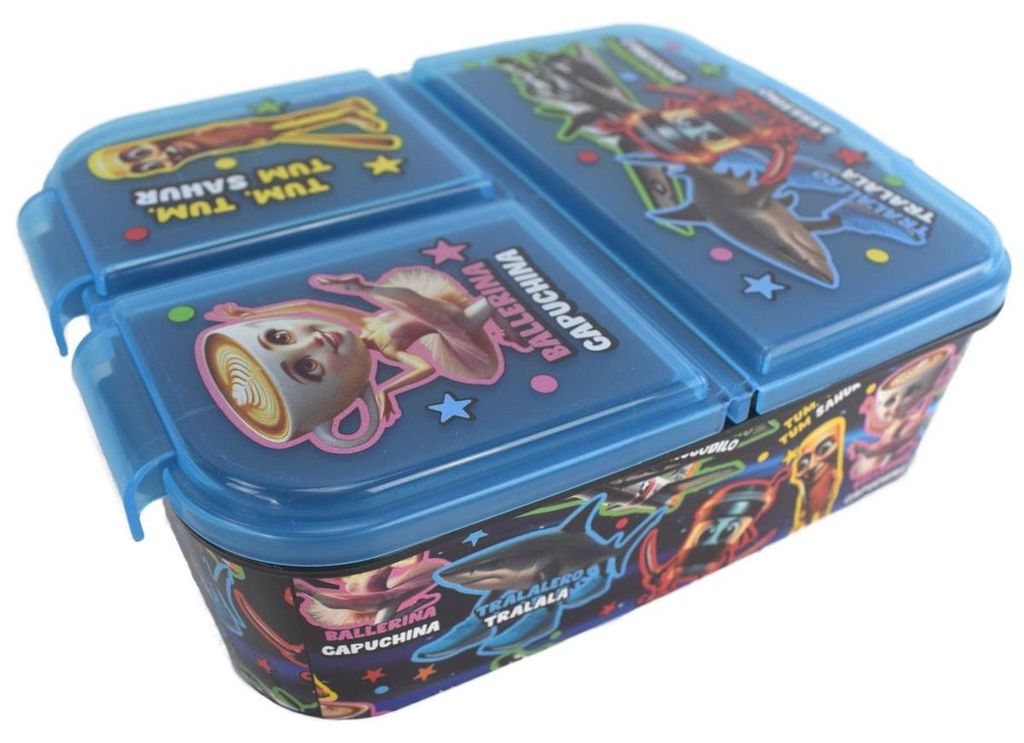 Lunchbox "Italian Brainrot" | 3 aparte compartimenten | Productafbeelding 