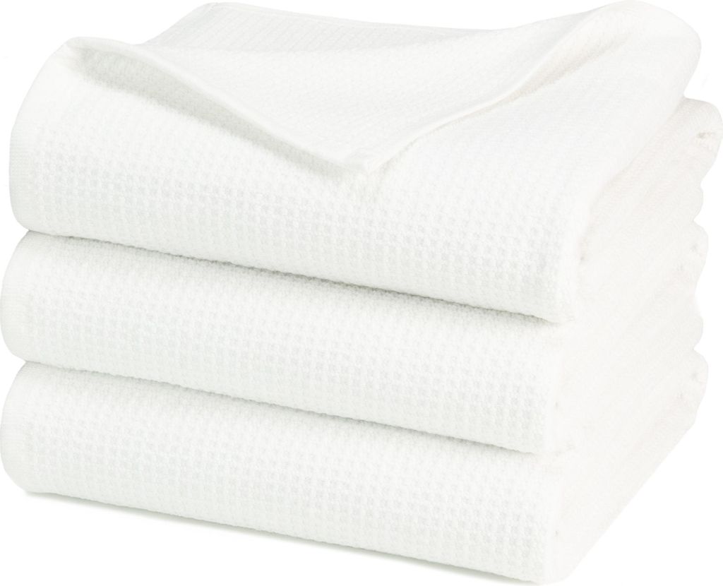 3er Set Duschtücher Waffelpique, 70x140 cm, 100% Baumwolle, Produktbild 