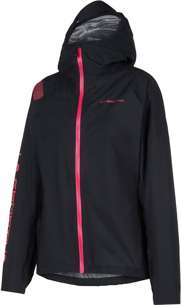 Pocketshell Jkt W, Mountain Running, Woman, Jacket, K00P02 Black/Hibiscus, L - La Sportiva