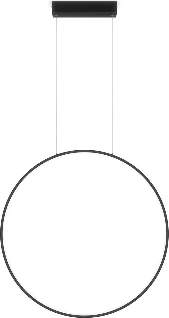 Éclairage LED Cuisine et Salle de Bain - Suspension Anneau Noir 60cm 22W