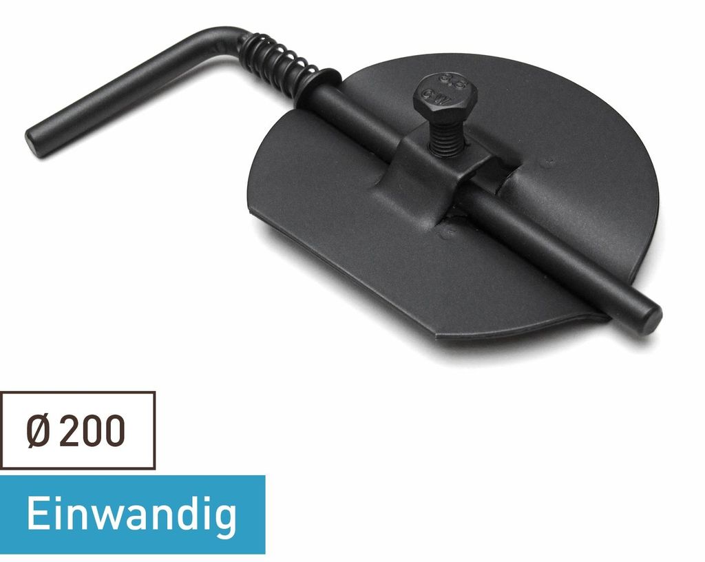 Raik Basic Drosselklappe 200mm schwarz für Rauchrohr / Ofenrohr