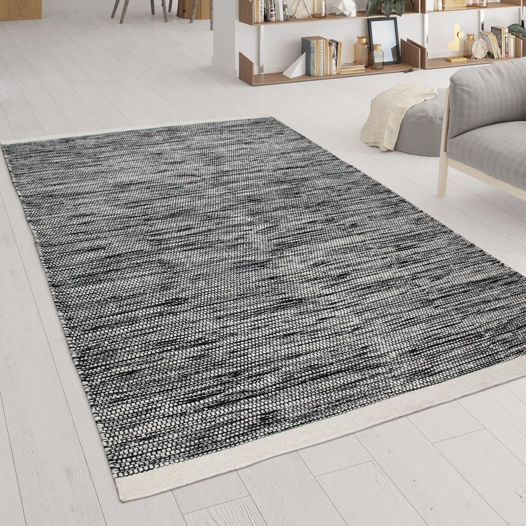 Wohnzimmer-Teppich Aus Wolle Und Baumwolle, Handgewebtes Produktbild 