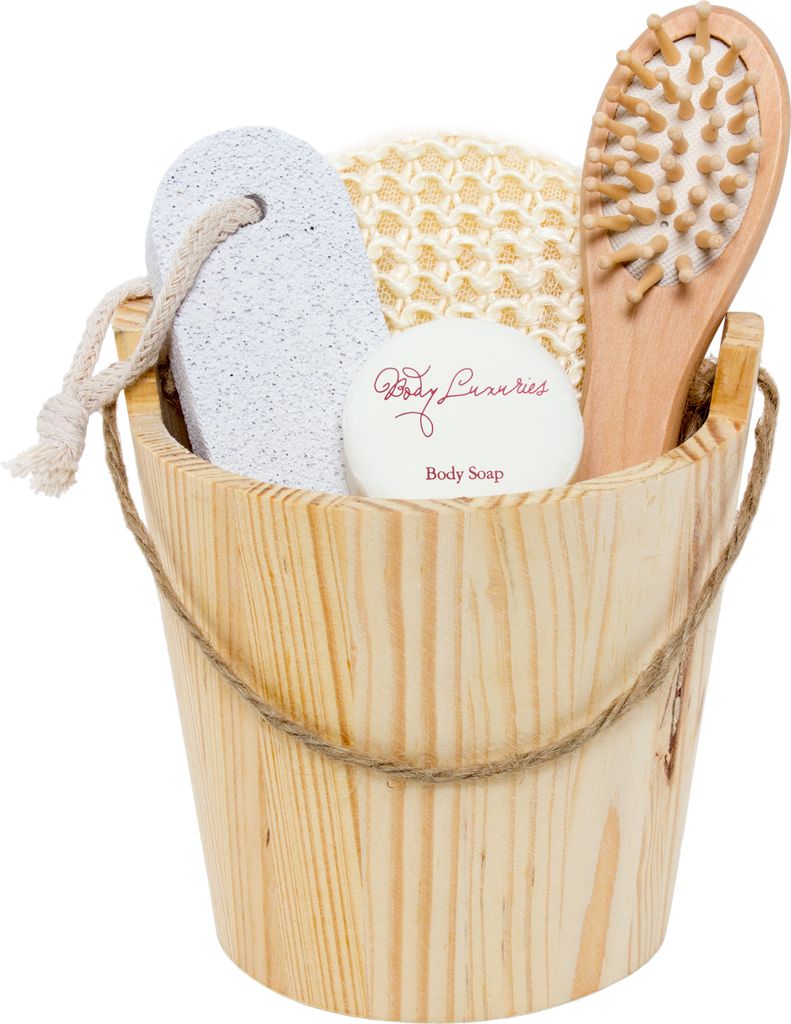 BRUBAKER Damen oder Herren Wellness Set im Holzkübel 5-teilig