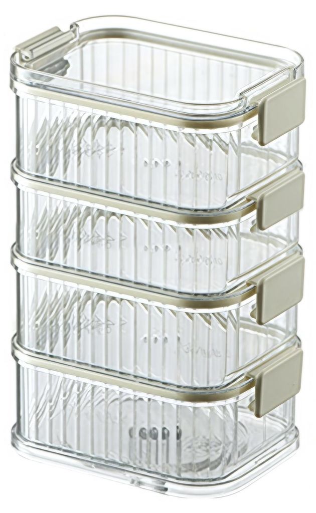 Gewürzaufbewahrungsbox mit 4/5 Fächern, auslaufsicher, versiegelt, Küchenorganizer mit Sichtfenster, Aufbewahrungsbehälter für Pfefferkörner ...