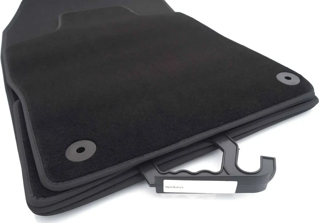 Tappetini Auto In Velluto Nero Per Opel Astra H (2003-2010) - Qualità Basic, Set 2 Pezzi Anteriori