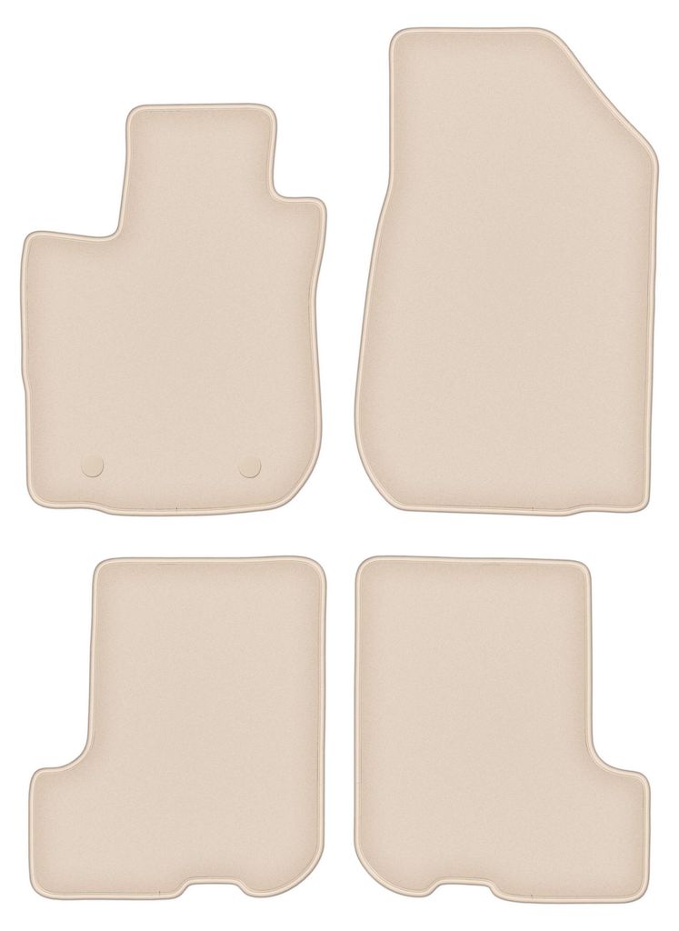 DURBAN Beige Velours-Fußmatten-Set für Dacia Sandero II FL Schrägheck (2018-2021)