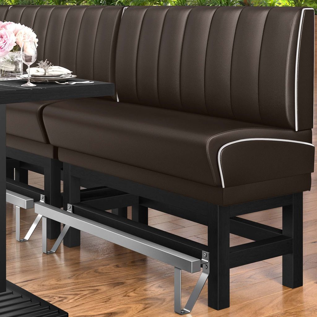DINER 1 | Diner Hochbank | B:H 180 x 133 cm | Gestreift | Braun | Leder | American Diner Möbel, American Hochbank, Thekenbank