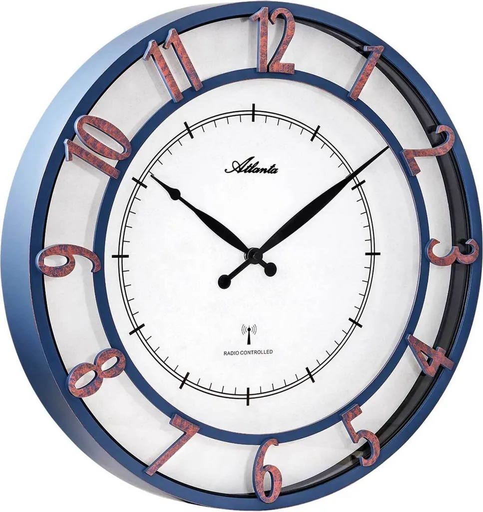 Fini les Retards avec l'Horloge Murale Atlanta 4547 Radio XL Bleue Antique