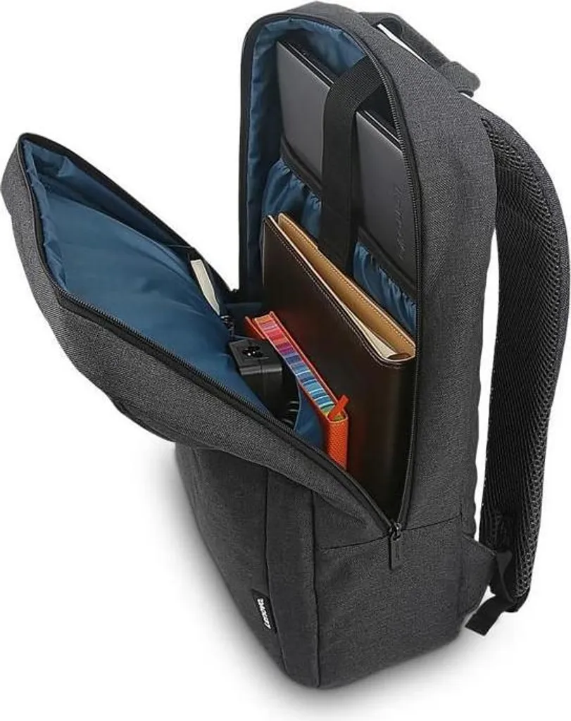 Borsa per laptop Lenovo Casual B210, 15,6 pollici, impermeabile, nero carbone, tracolla regolabile, schienale imbottito