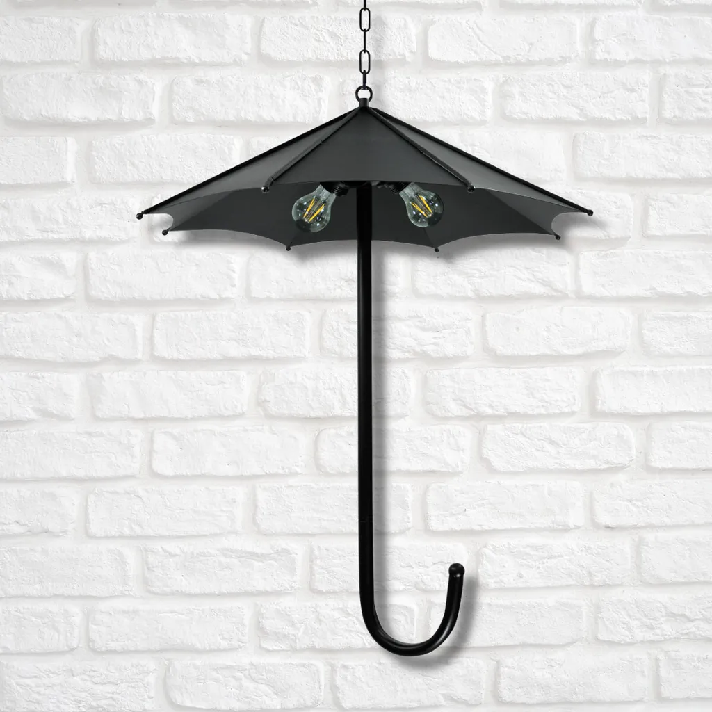 Grande suspension PARASOL en métal noir 165cm éclairage 3 sources E27 - 4