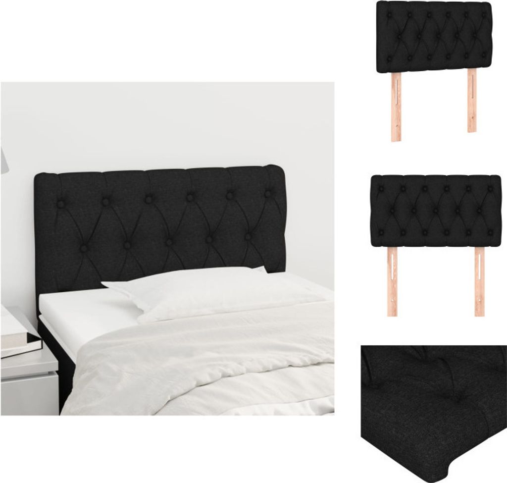 vidaXL Kopfteil Schwarz 80x7x78/88 cm Stoff - Kopf- & Fußenden