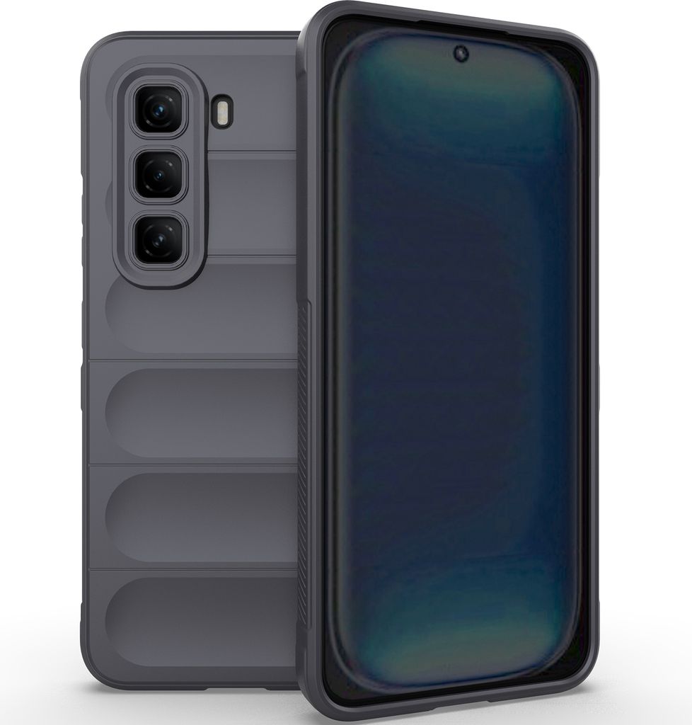 Handyhülle für Infinix Hot 50 Pro 4G Weich TPU Silikon Stossfest Anti-rutsch Hülle Dunkelgrau