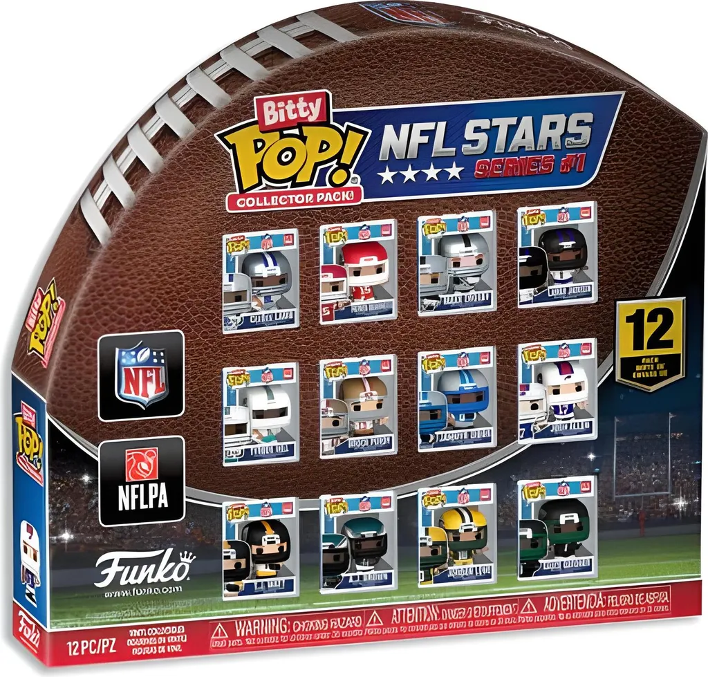 Coffret Funko Bitty POP NFL Stars Series 1 avec Vitrine d'Exposition
