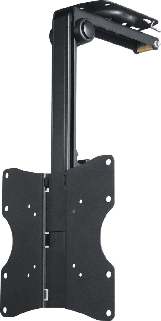 A black TV ceiling mount is shown against a white background.
