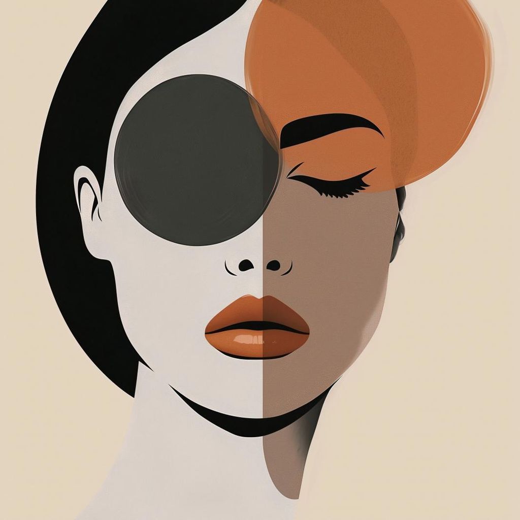 Plakat 60x60cm Zwei Seiten der Schönheit