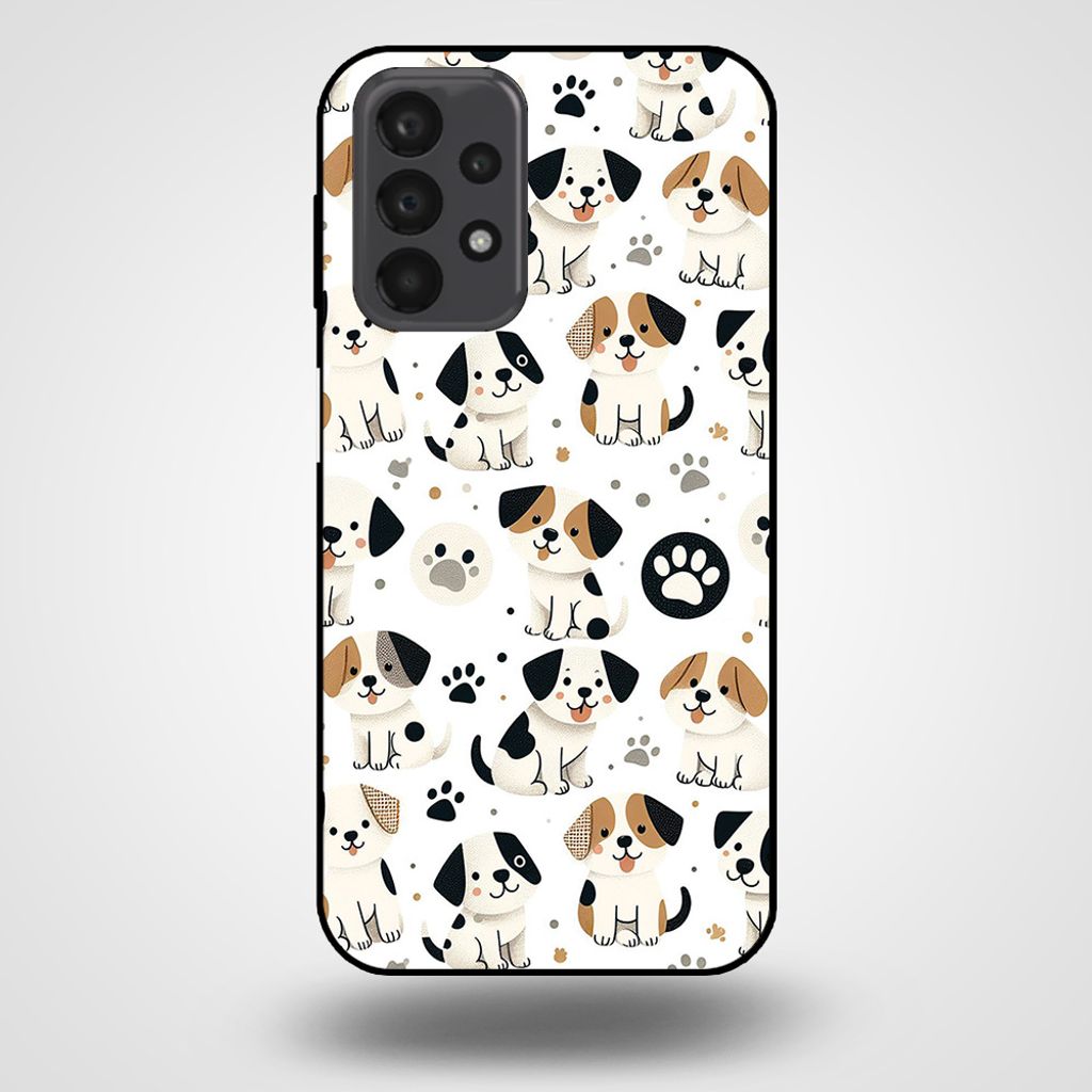 Smartphonica Handytasche für Samsung Galaxy A23 mit Hundedruck - TPU Rückseite Abdeckung Fall Hunde Design