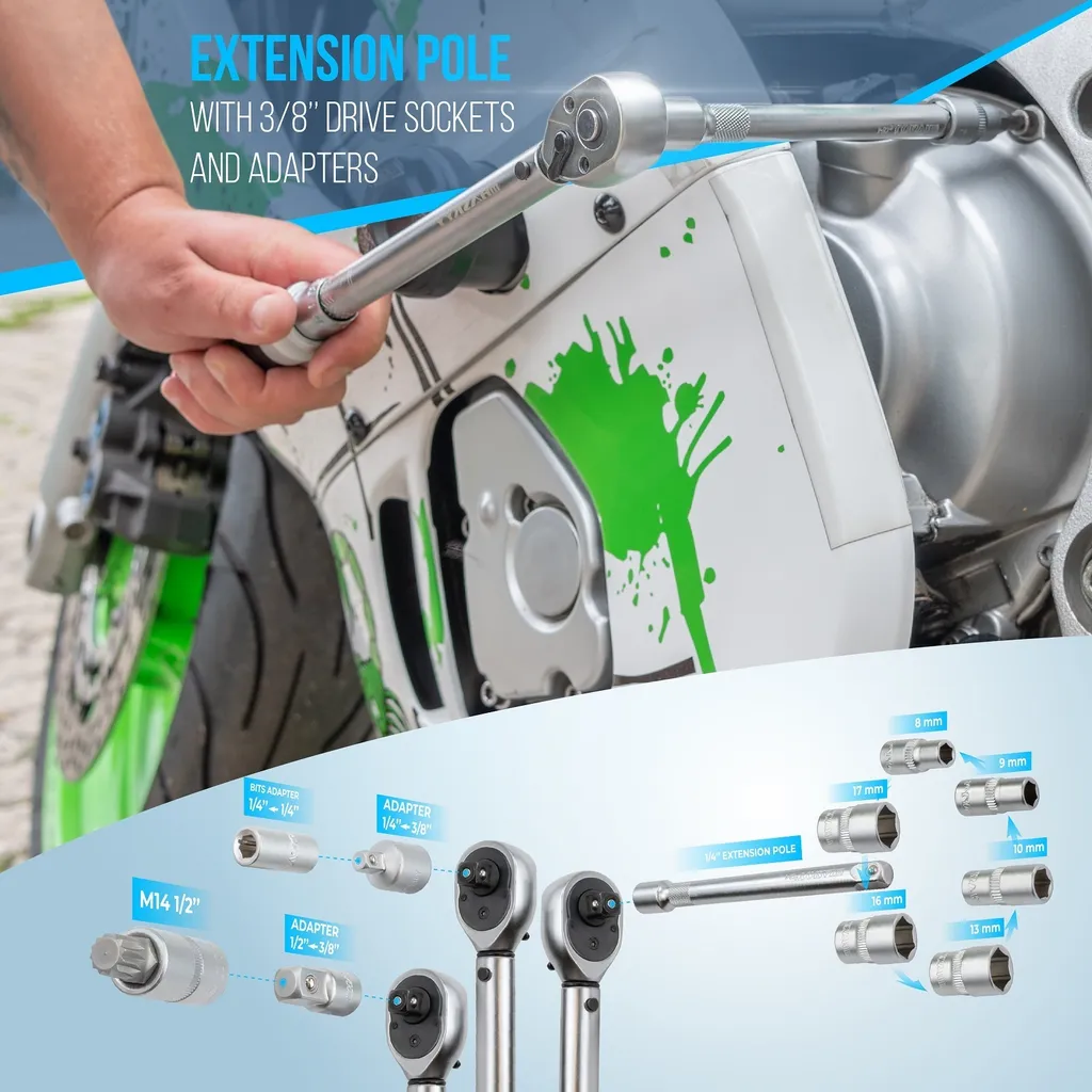 Clé dynamométrique 3/8 haute précision 0,5 Nm pour serrage moteur - 5